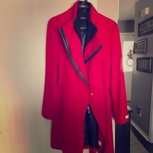 Beautiful Calvin Klein red wool coat